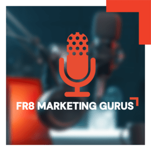 freight marketing gurus logo over podcasting background